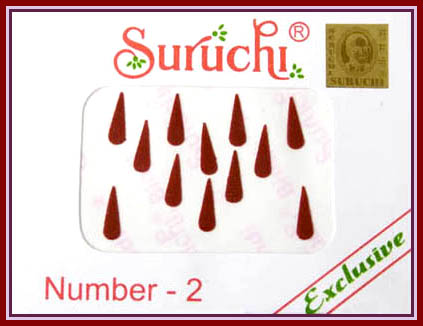 Suruchi Tear Drop Red Bindi #2 - Click Image to Close