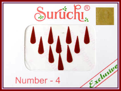 Suruchi Tear Drop Red Bindi #5 - Click Image to Close